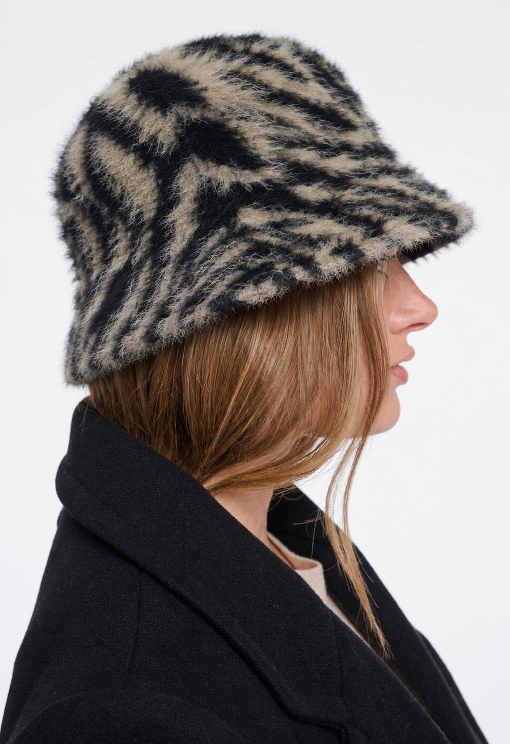 SABEAU HAT hat RINO &amp; PELLE O/S MOCHA BLACK ZEBRA 