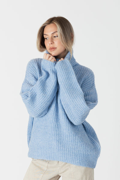 SAHAR SWEATER SWEATER LYLA & LUXE XS BLUE MARL 