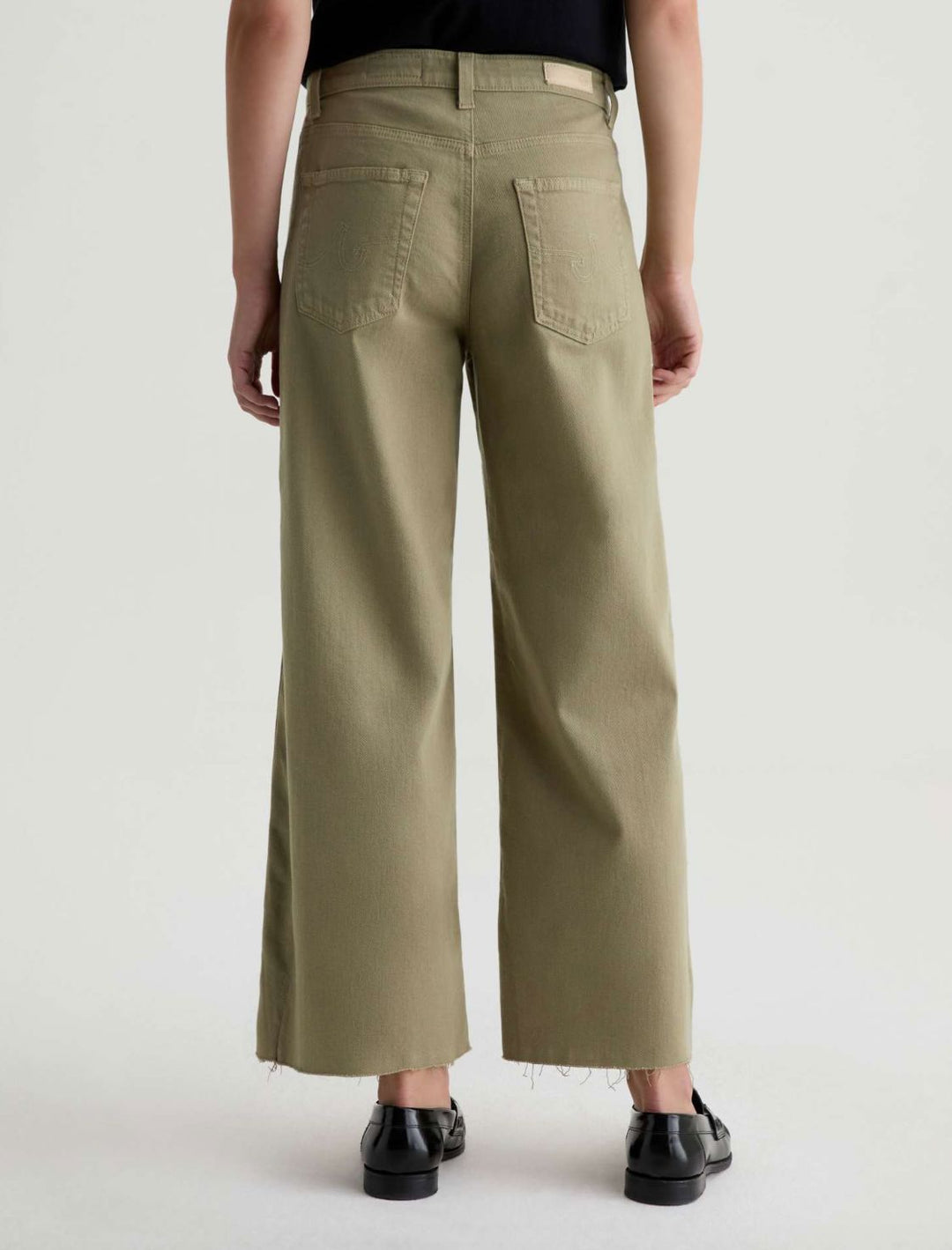 SAIGE WIDE LEG CROP - DUSTY SAGE DENIM AG 