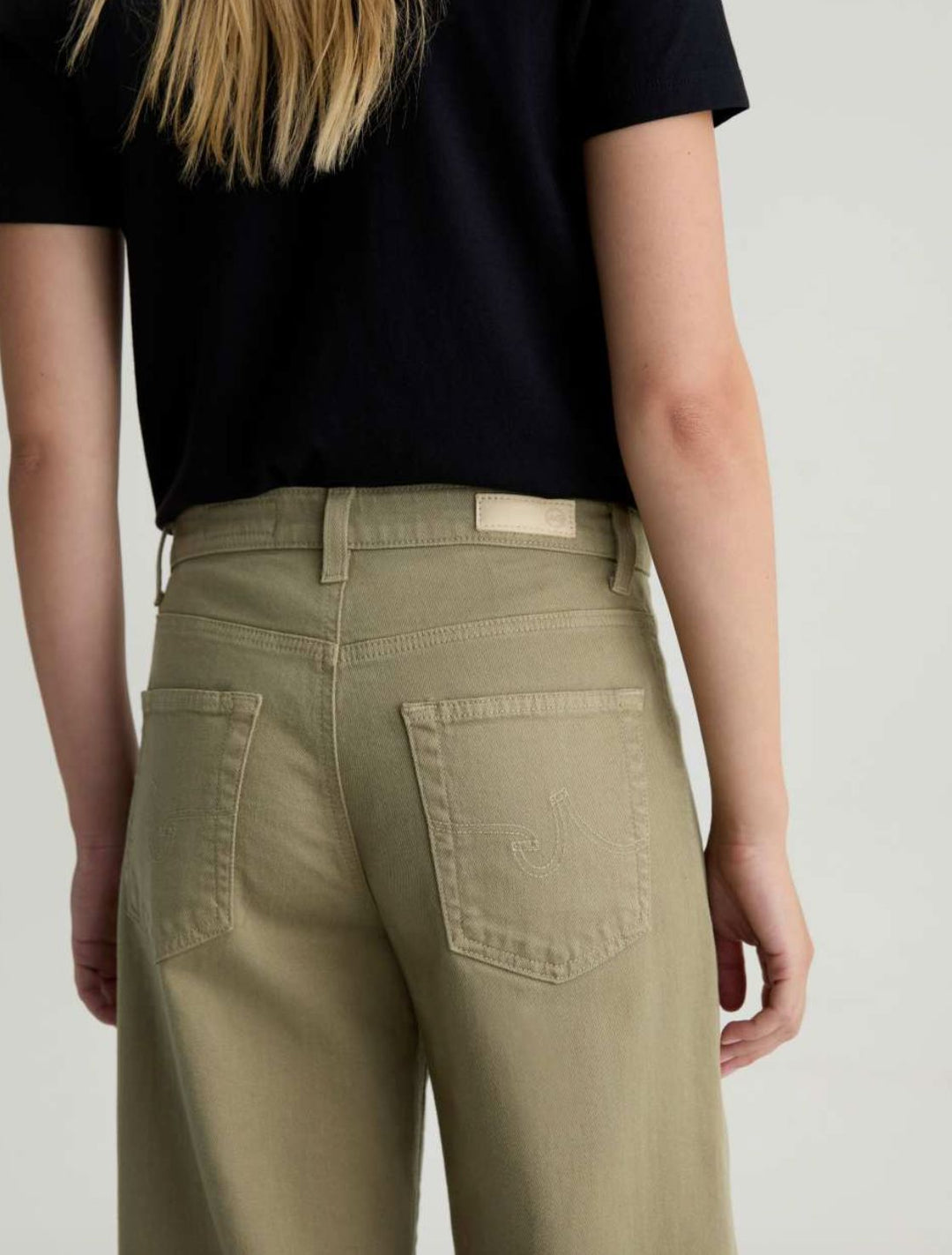 SAIGE WIDE LEG CROP - DUSTY SAGE DENIM AG 