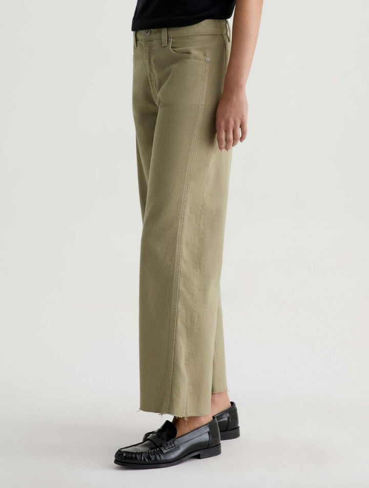 SAIGE WIDE LEG CROP - DUSTY SAGE DENIM AG 