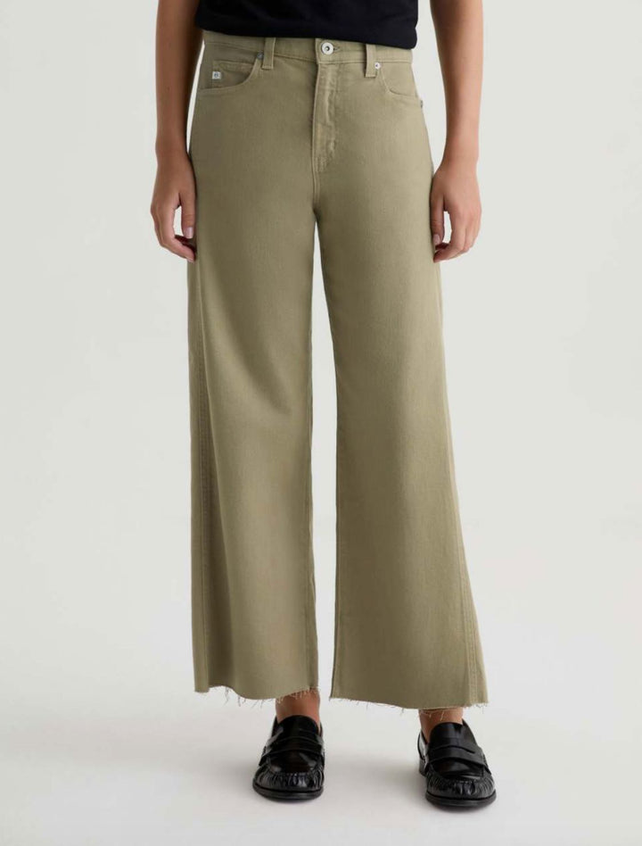 SAIGE WIDE LEG CROP - DUSTY SAGE DENIM AG 