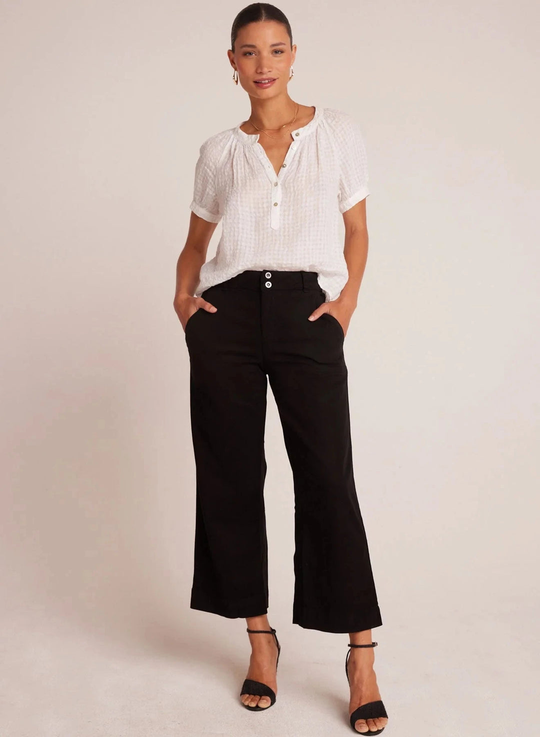 SAIGE WIDE LEG CROP Pants BELLA DAHL 25 BLACK 
