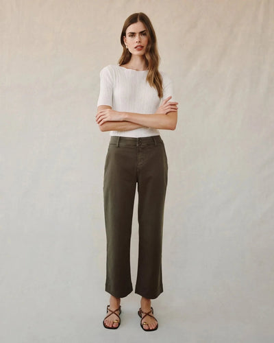 SAIGE WIDE LEG CROP Pants BELLA DAHL 25 FOREST ARMY 
