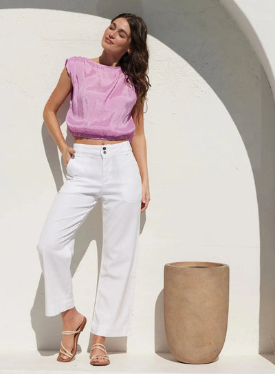 SAIGE WIDE LEG CROP Pants BELLA DAHL 25 WHITE 