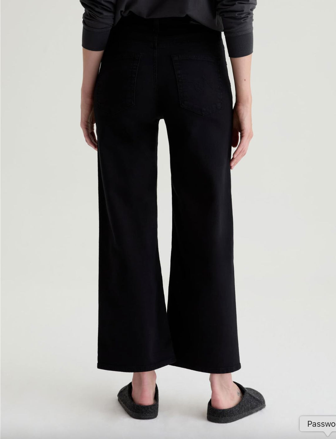 SAIGE WIDE LEG CROP - SUPER BLACK DENIM AG 