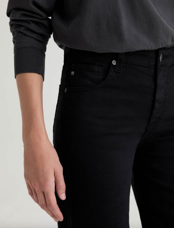 SAIGE WIDE LEG CROP - SUPER BLACK DENIM AG 