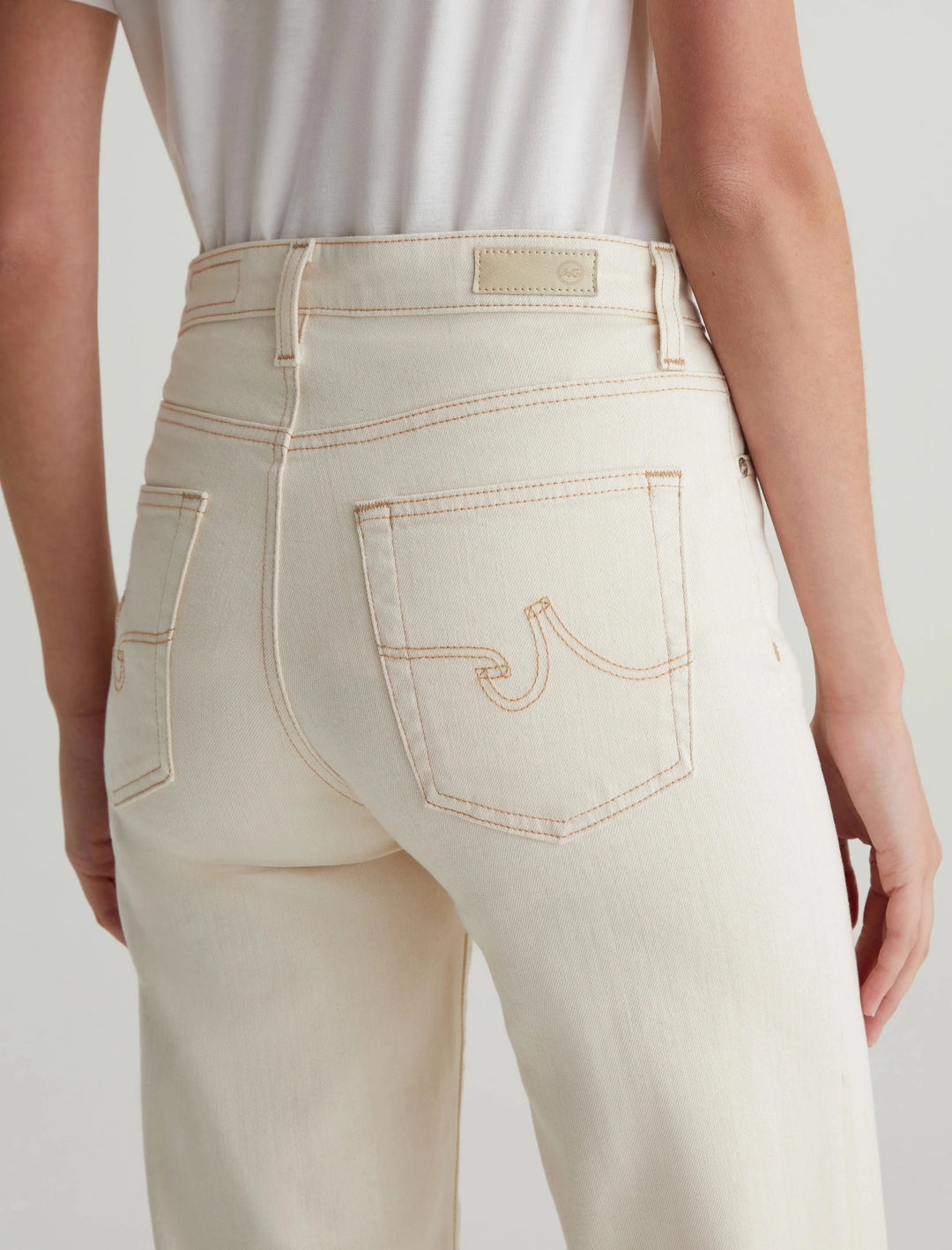 SAIGE WIDE LEG CROP - WHITE OAT DENIM AG 