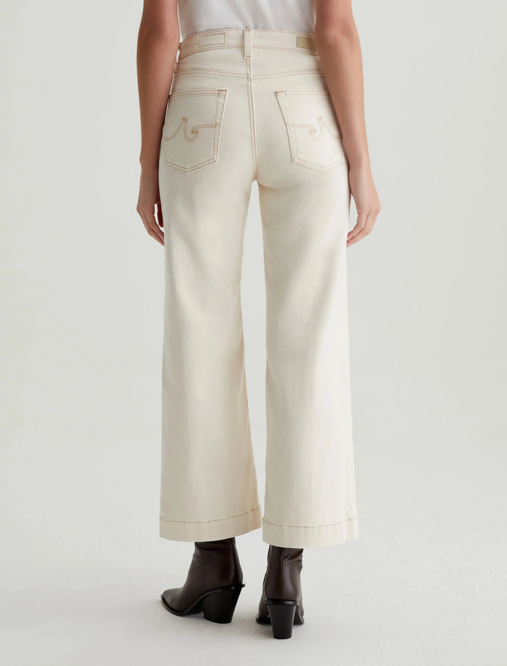 SAIGE WIDE LEG CROP - WHITE OAT DENIM AG 