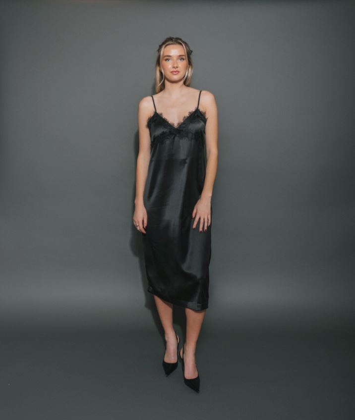 SATIN MAXI DRESS Dress BRUNETTE THE LABEL 