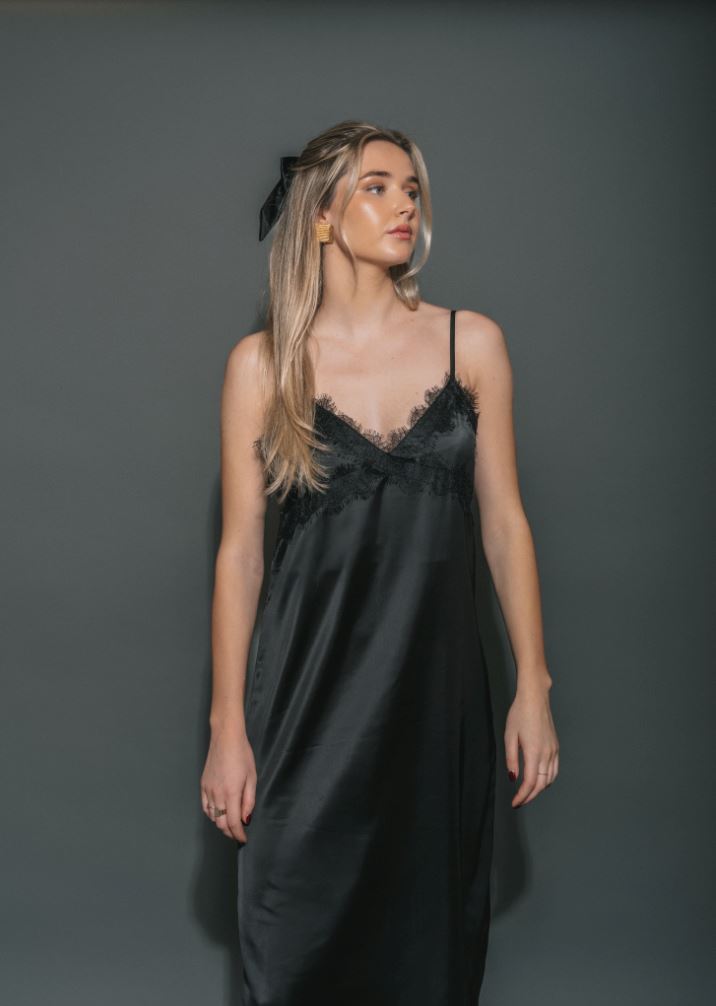 SATIN MAXI DRESS Dress BRUNETTE THE LABEL 