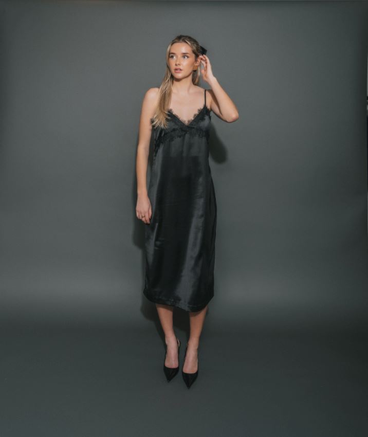 SATIN MAXI DRESS Dress BRUNETTE THE LABEL 