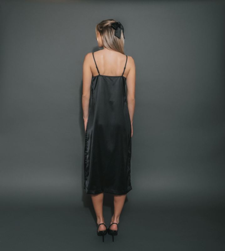 SATIN MAXI DRESS Dress BRUNETTE THE LABEL 