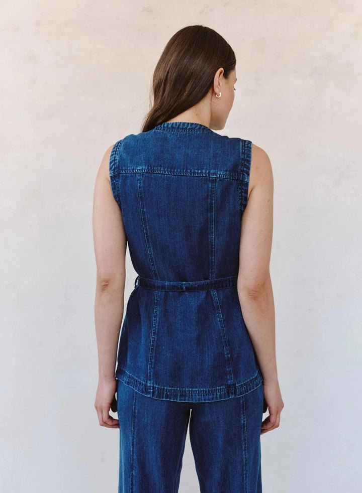 SEAMED BELTED VEST top BELLA DAHL 