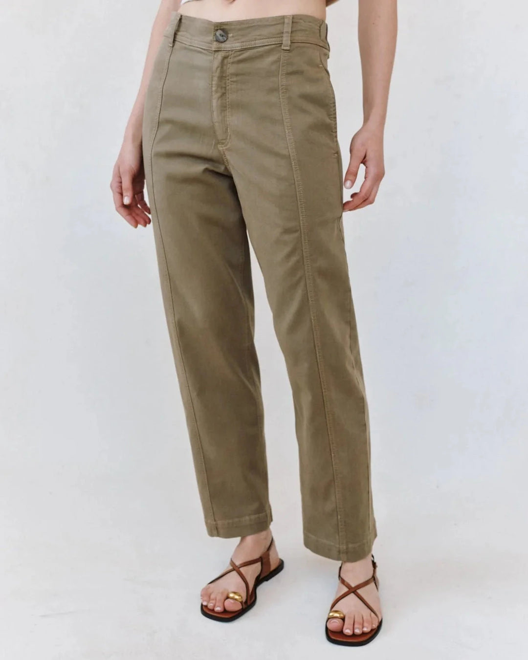SEAMED SOFT BARREL PANT Pants BELLA DAHL XS CYPRESS GREEN 