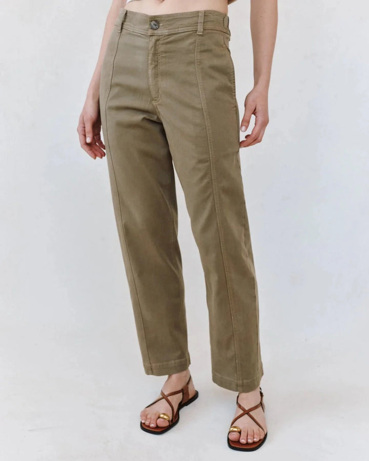 SEAMED SOFT BARREL PANT Pants BELLA DAHL XS CYPRESS GREEN 