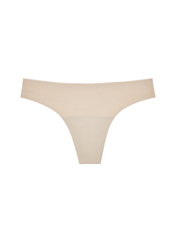 SEAMLESS LOW-MID RISE THONG ACCESSORIES HUHA XS BEIGE 