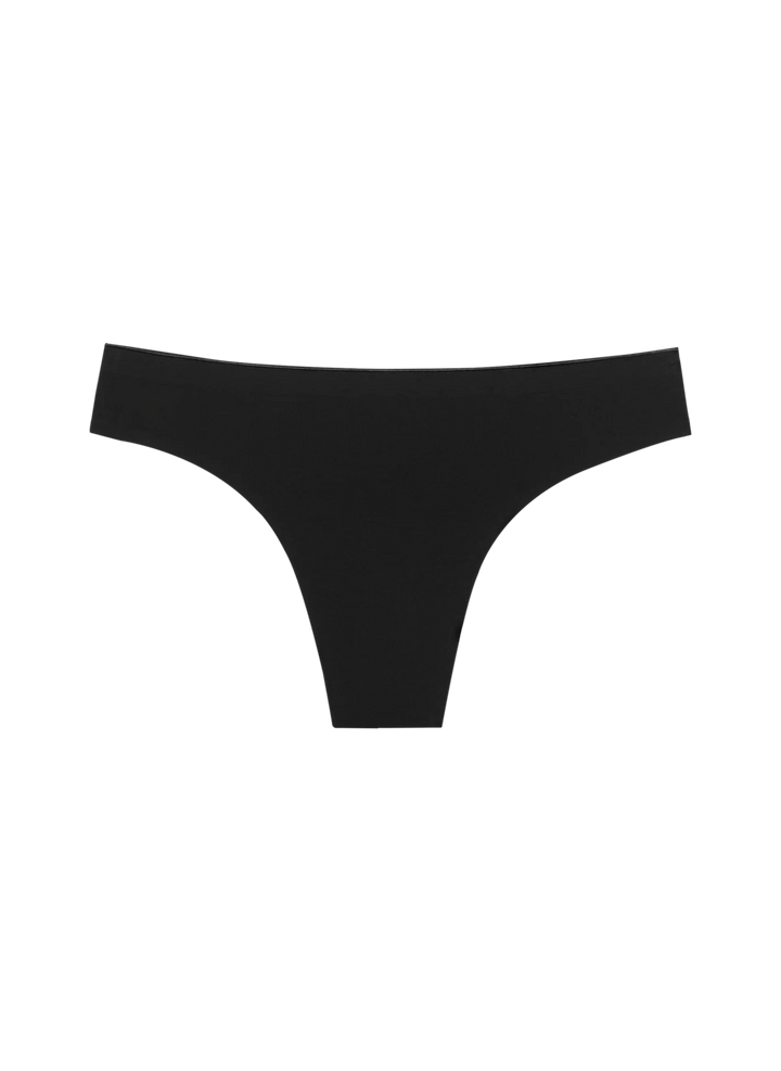 SEAMLESS LOW-MID RISE THONG ACCESSORIES HUHA XS BLACK 