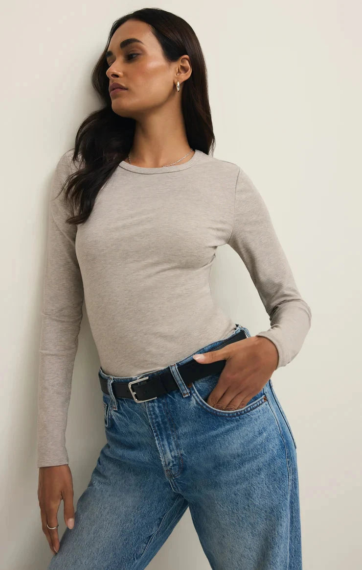 SECOND SKIN LONG SLEEVE TOP TOP Z SUPPLY 
