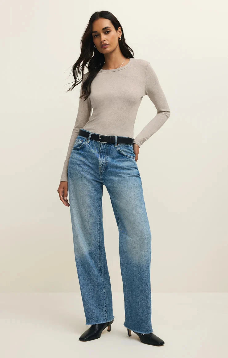 SECOND SKIN LONG SLEEVE TOP TOP Z SUPPLY 