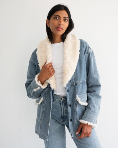 SHERPA DENIM JACKET JACKET BRUNETTE THE LABEL 