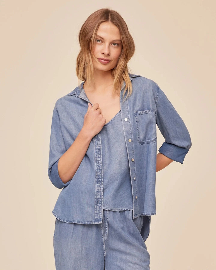 SHIRT TAIL BUTTON DOWN TOP BELLA DAHL 