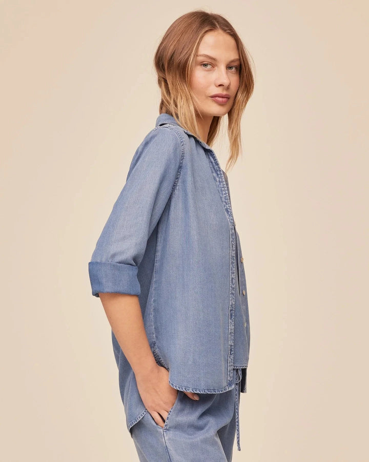SHIRT TAIL BUTTON DOWN TOP BELLA DAHL 
