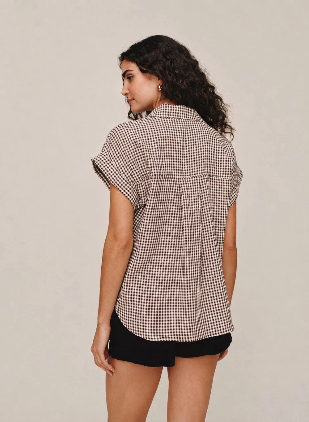 SHORT ROLL SLEEVE SHIRT TOP BELLA DAHL 