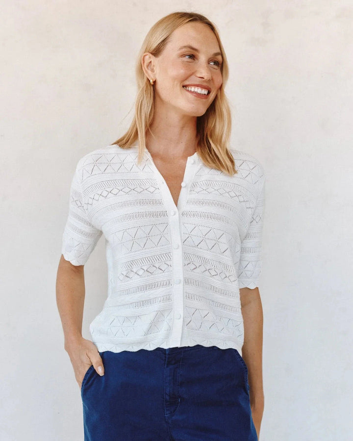 SHORT SLEEVE BUTTON SWEATER SWEATER BELLA DAHL 