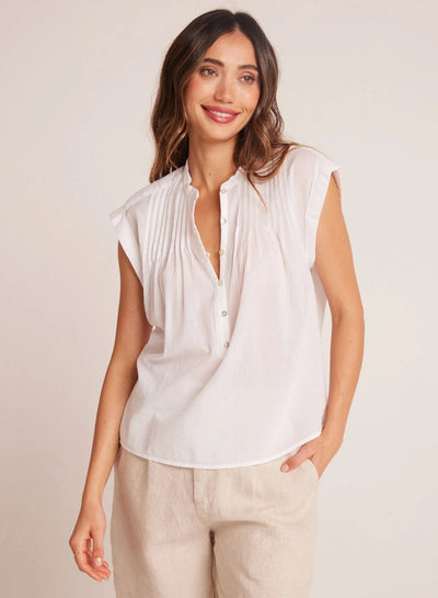 SHORT SLEEVE PINTUCK PULLOVER Top BELLA DAHL 