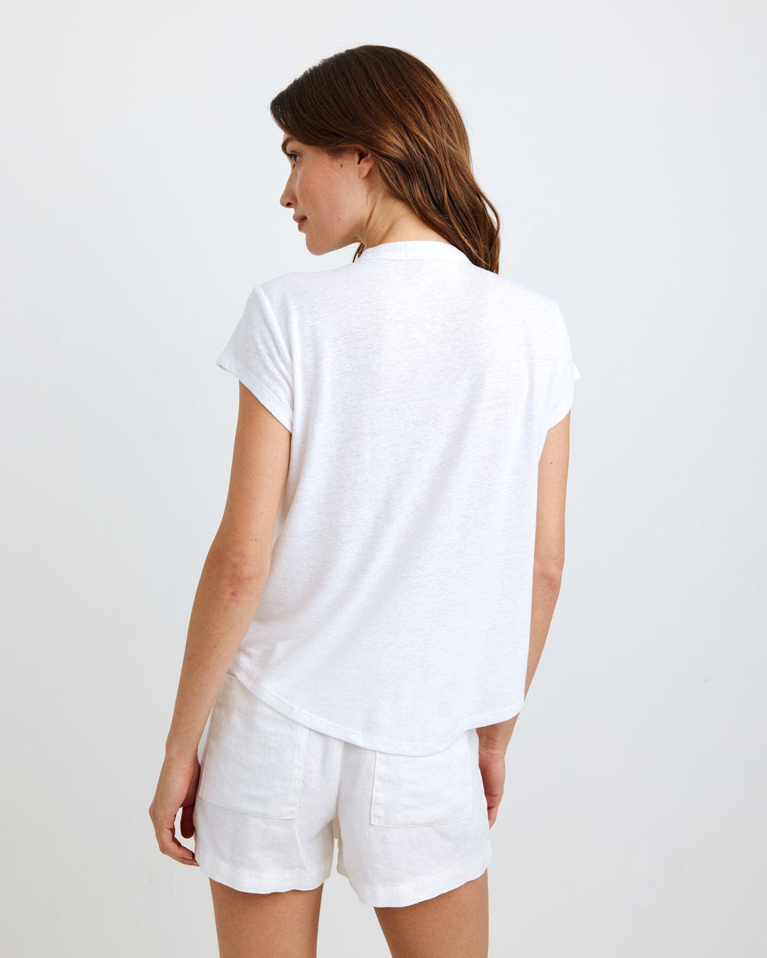 SHORT SLEEVE PLACKET PULLOVER top BELLA DAHL 