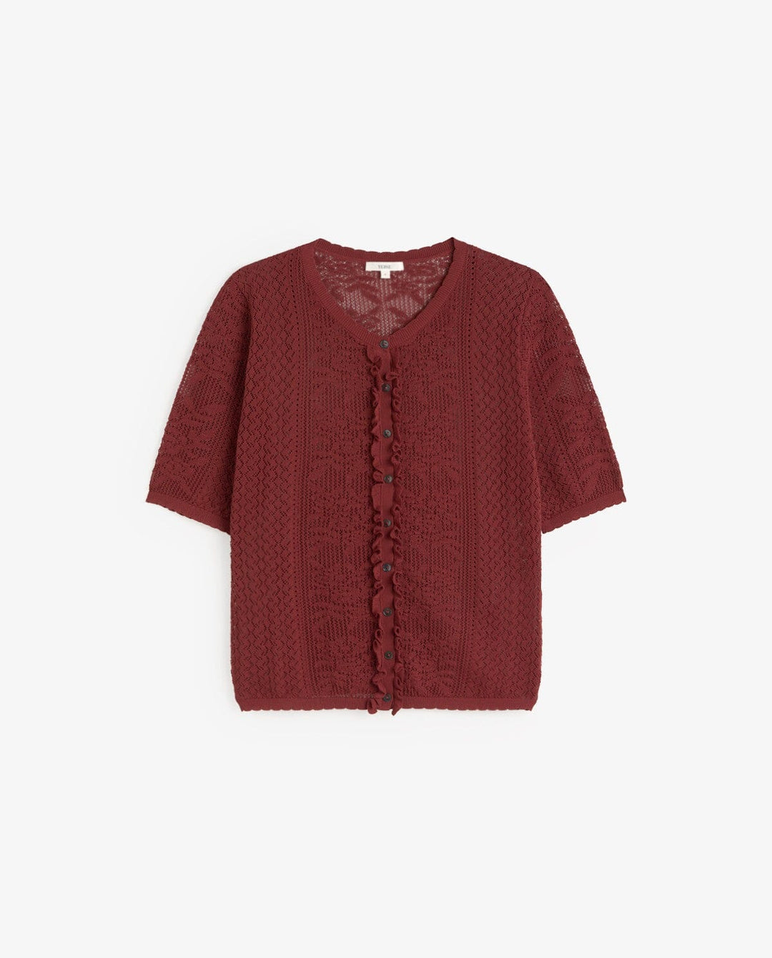 SHORT SLEEVE ROUND NECK CARDIGAN Cardigan YERSE 