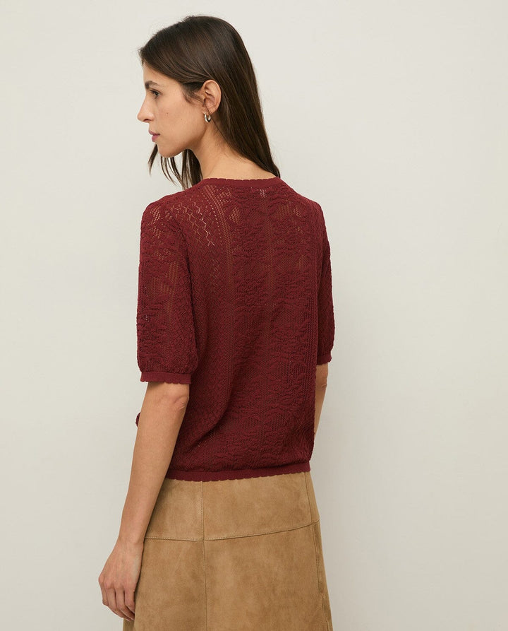 SHORT SLEEVE ROUND NECK CARDIGAN Cardigan YERSE 