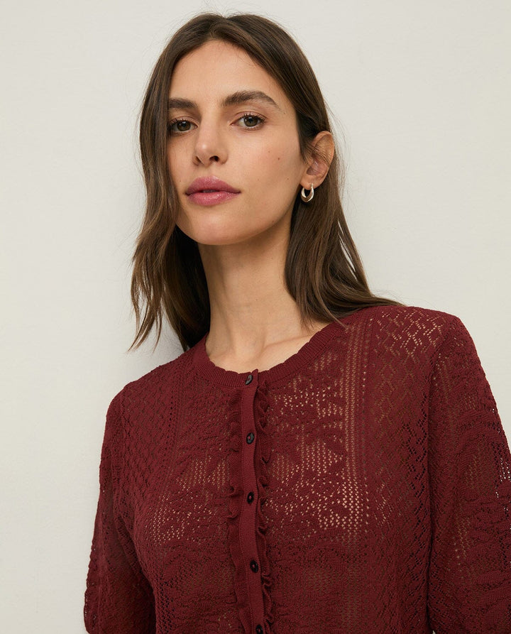 SHORT SLEEVE ROUND NECK CARDIGAN Cardigan YERSE 