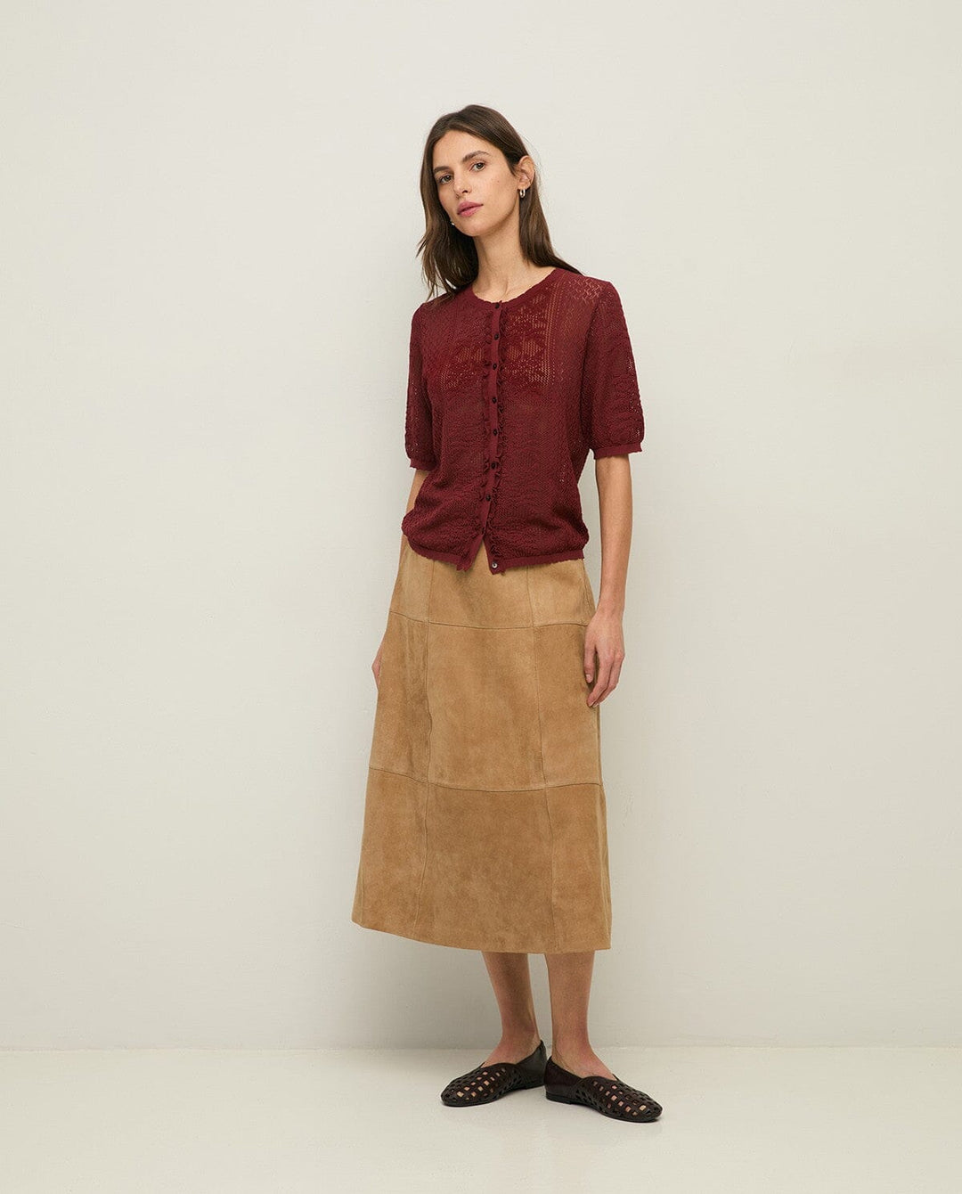 SHORT SLEEVE ROUND NECK CARDIGAN Cardigan YERSE 