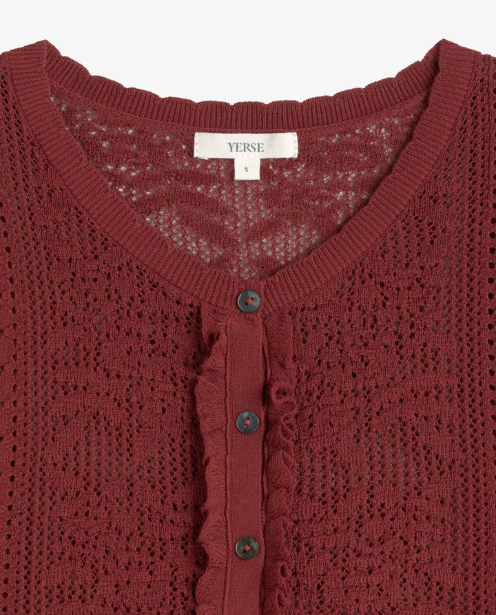 SHORT SLEEVE ROUND NECK CARDIGAN Cardigan YERSE 