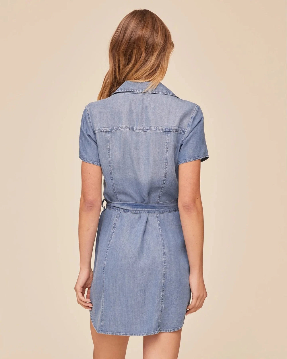 SHORT SLEEVE SEAMED SHIRT DRESS Dress Bella Maas Boutique 