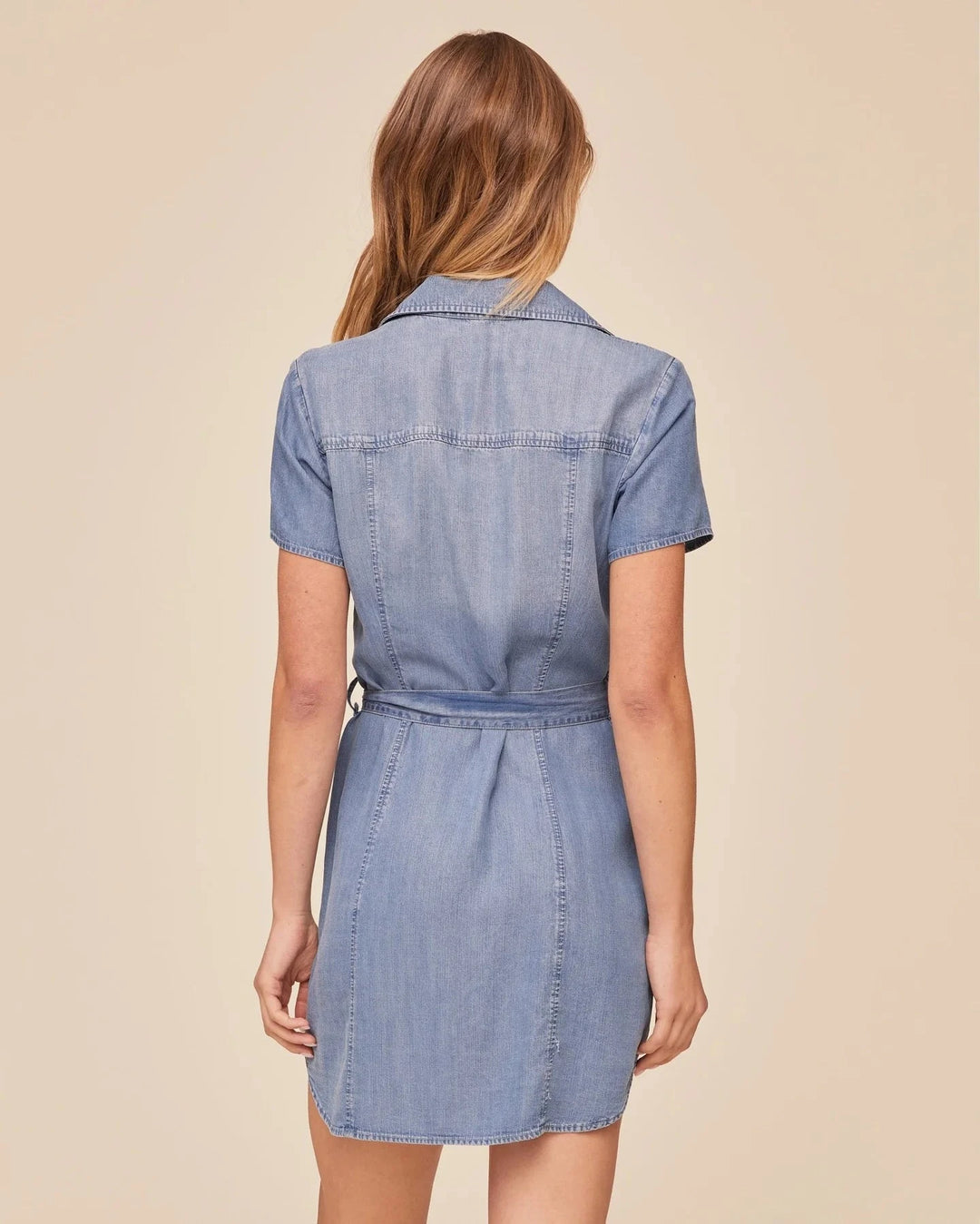 SHORT SLEEVE SEAMED SHIRT DRESS Dress Bella Maas Boutique 