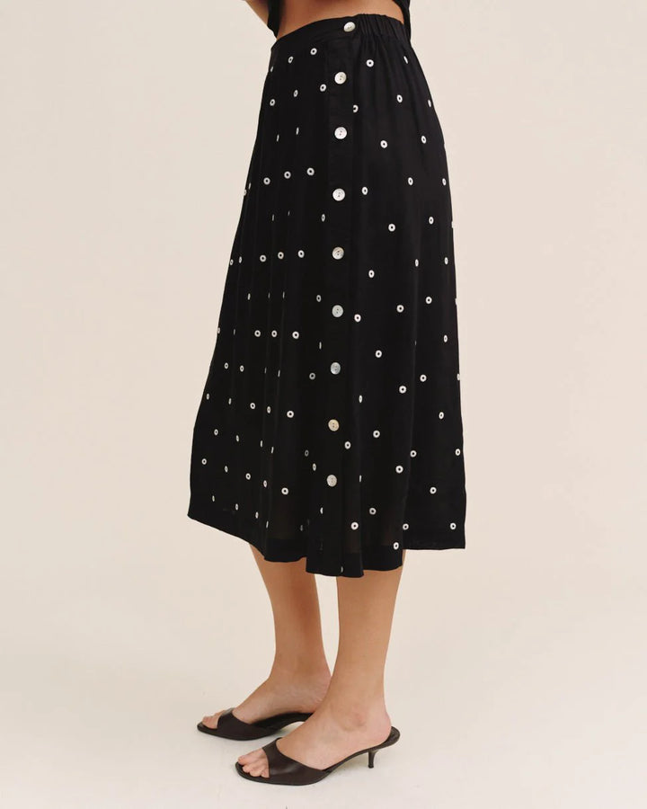 SIDE BUTTON SKIRT