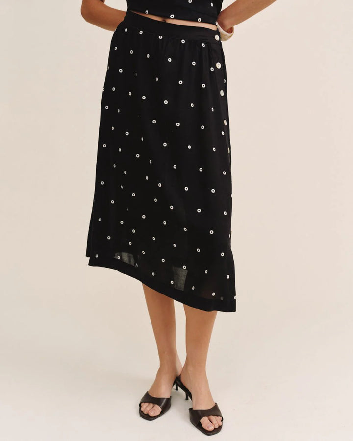 SIDE BUTTON SKIRT