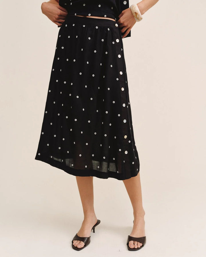 SIDE BUTTON SKIRT