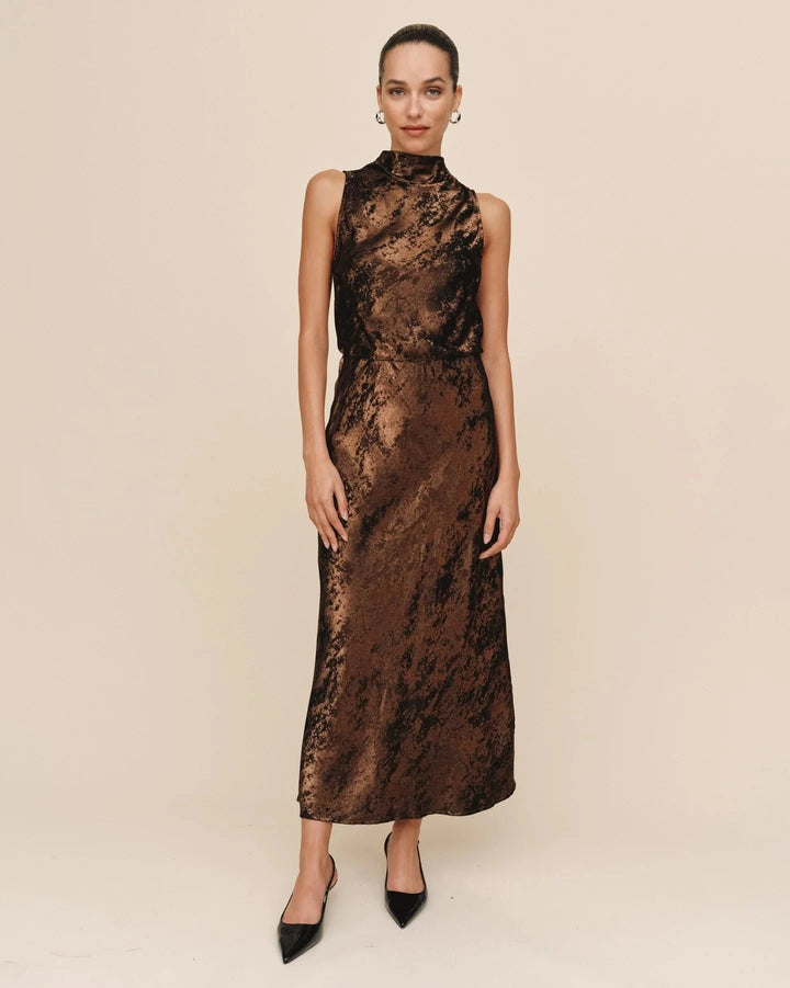 SIDE SLIT BIAS MAXI SKIRT SKIRT BELLA DAHL 