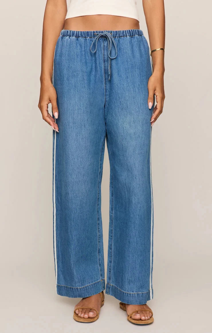 SIDELINES DENIM TRACK PANT Pants Z SUPPLY 