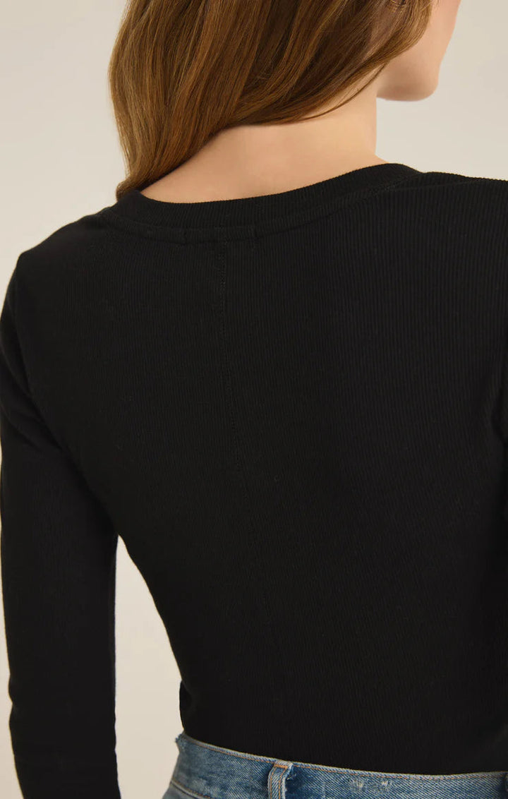 SIRENA RIB LONG SLEEVE TEE TOP Z SUPPLY 