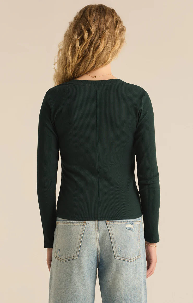 SIRENA RIB LONG SLEEVE TEE TOP Z SUPPLY 