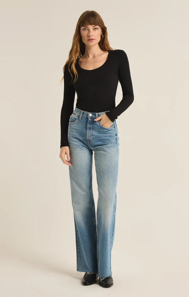 SIRENA RIB LONG SLEEVE TEE TOP Z SUPPLY 