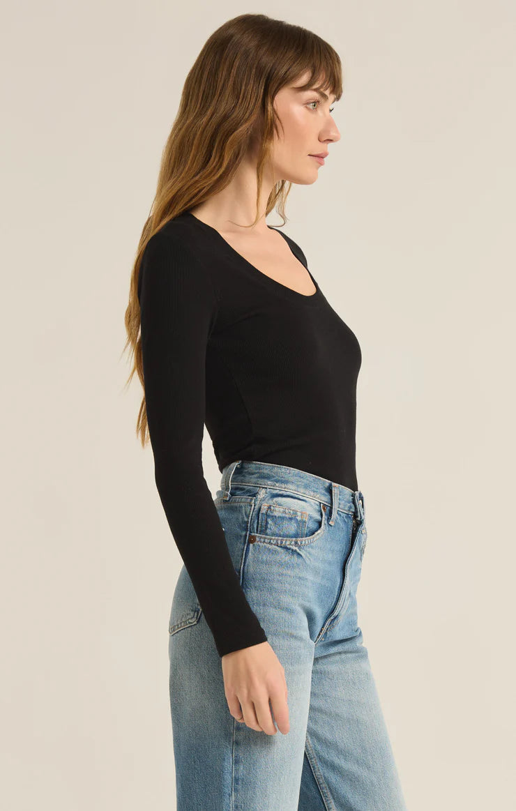 SIRENA RIB LONG SLEEVE TEE TOP Z SUPPLY 