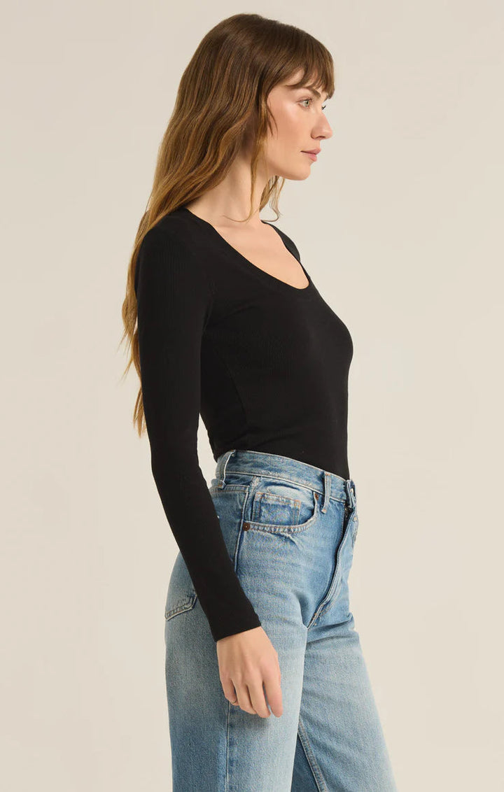 SIRENA RIB LONG SLEEVE TEE TOP Z SUPPLY 