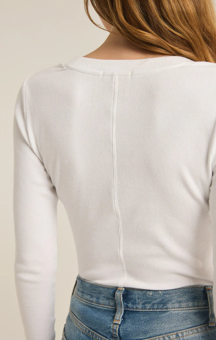 SIRENA RIB LONG SLEEVE TEE TOP Z SUPPLY 