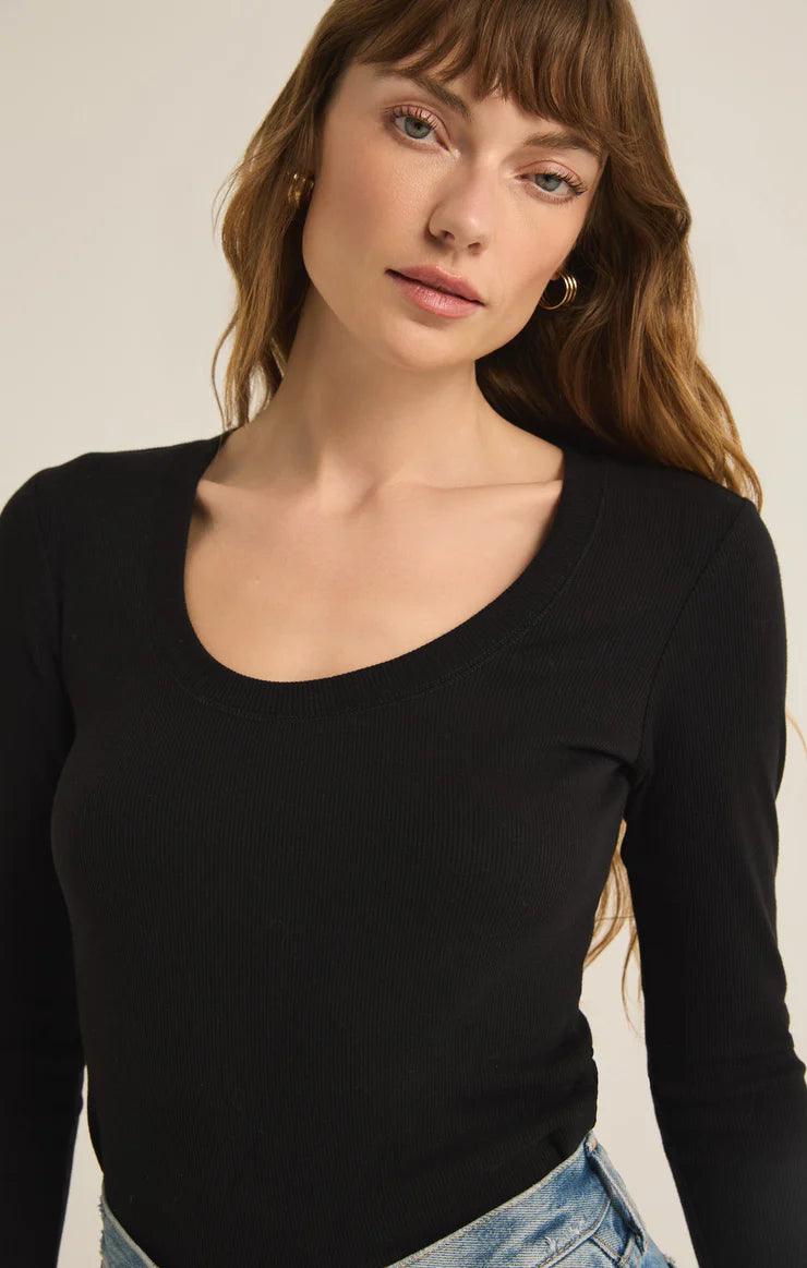 SIRENA RIB LONG SLEEVE TEE TOP Z SUPPLY 